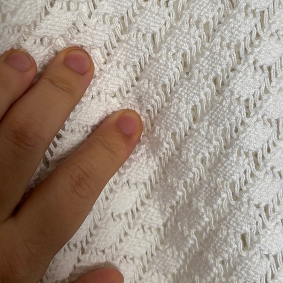 Meshki White Cotton Loose Crocheted Cardigan - Picture 4 of 5
